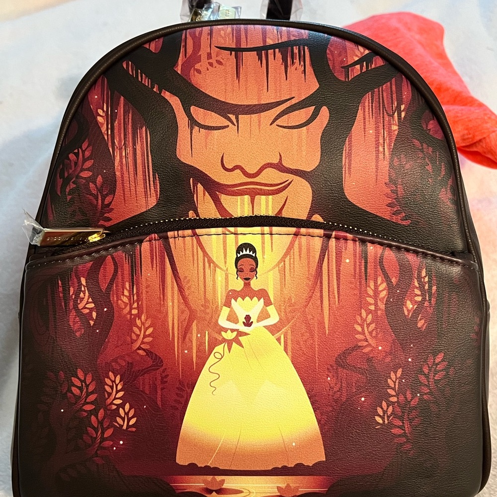 Princess and the Frog Themed Backpack - Brown and Orange